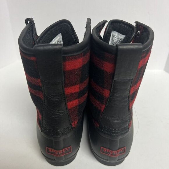 Sperry Mens Saltwater Buffalo Check Boot Red Size 10 M main image 5